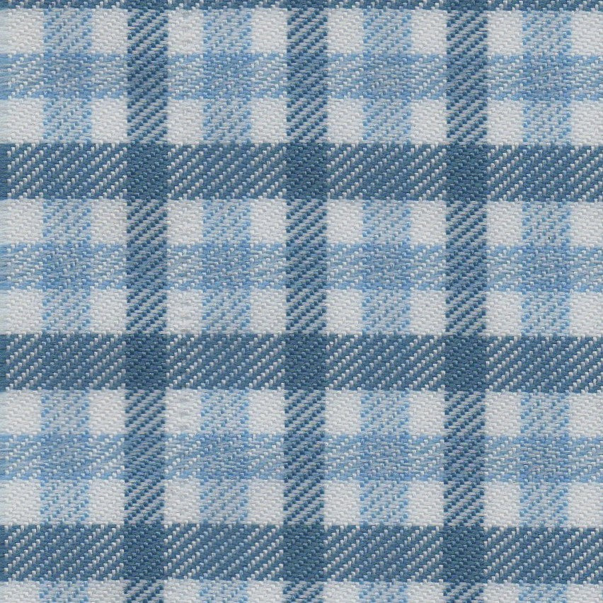 Tela poliéster diagonal moline azul y blanco a cuadros, ideal para uniformes escolares e institucionales; SchoolLine