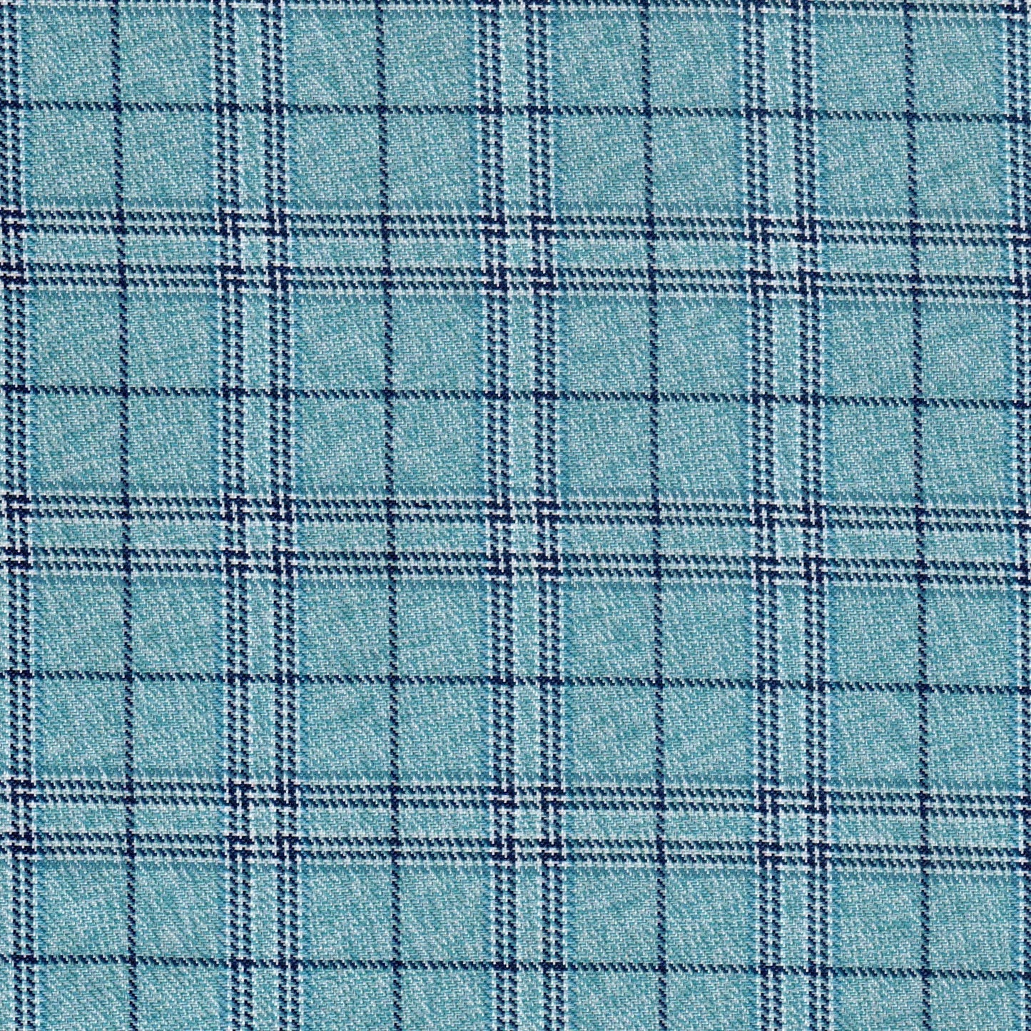 Tela de poliéster diagonal turquesa-azul marino con cuadro; ideal para uniformes escolares e institucionales, SchoolLine