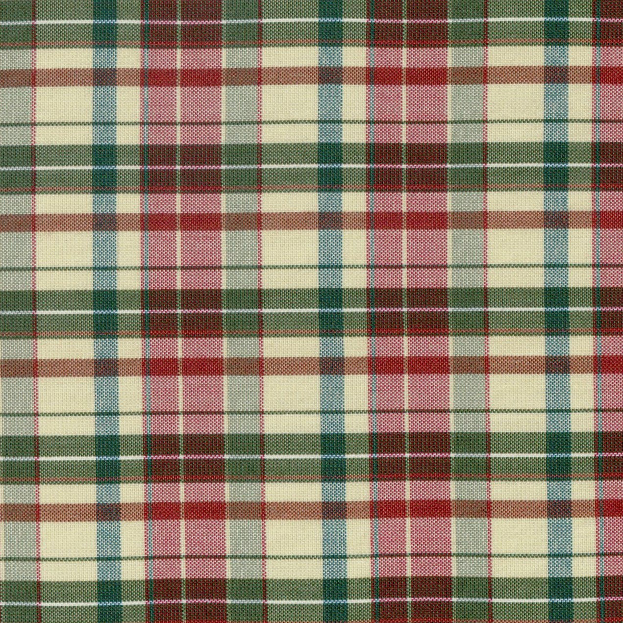 Tela 13012030 Dacron especial de SchoolLine, poliéster en tartán verde, rojo y beige, ideal para uniformes escolares.