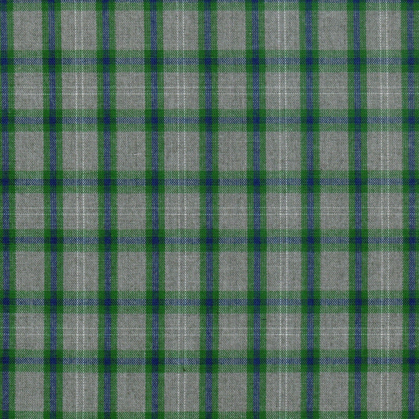 Tela Dacron uniforme jaspeado SchoolLine en cuadros verde, azul y gris, ideal para uniformes escolares.