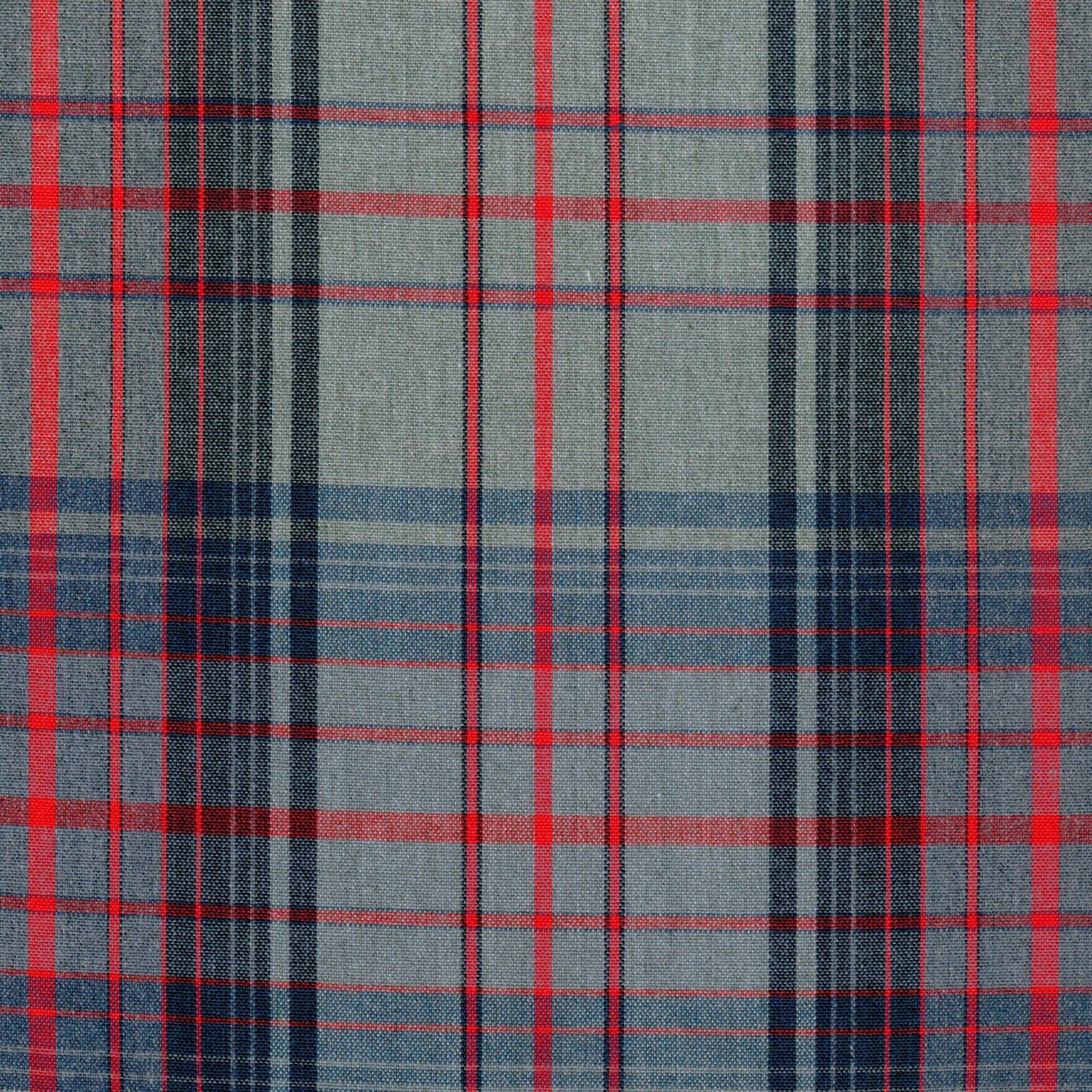 Tela 13014032 Dacron jaspeado SchoolLine en tartán rojo, azul y gris, perfecta para uniformes escolares e institucionales.