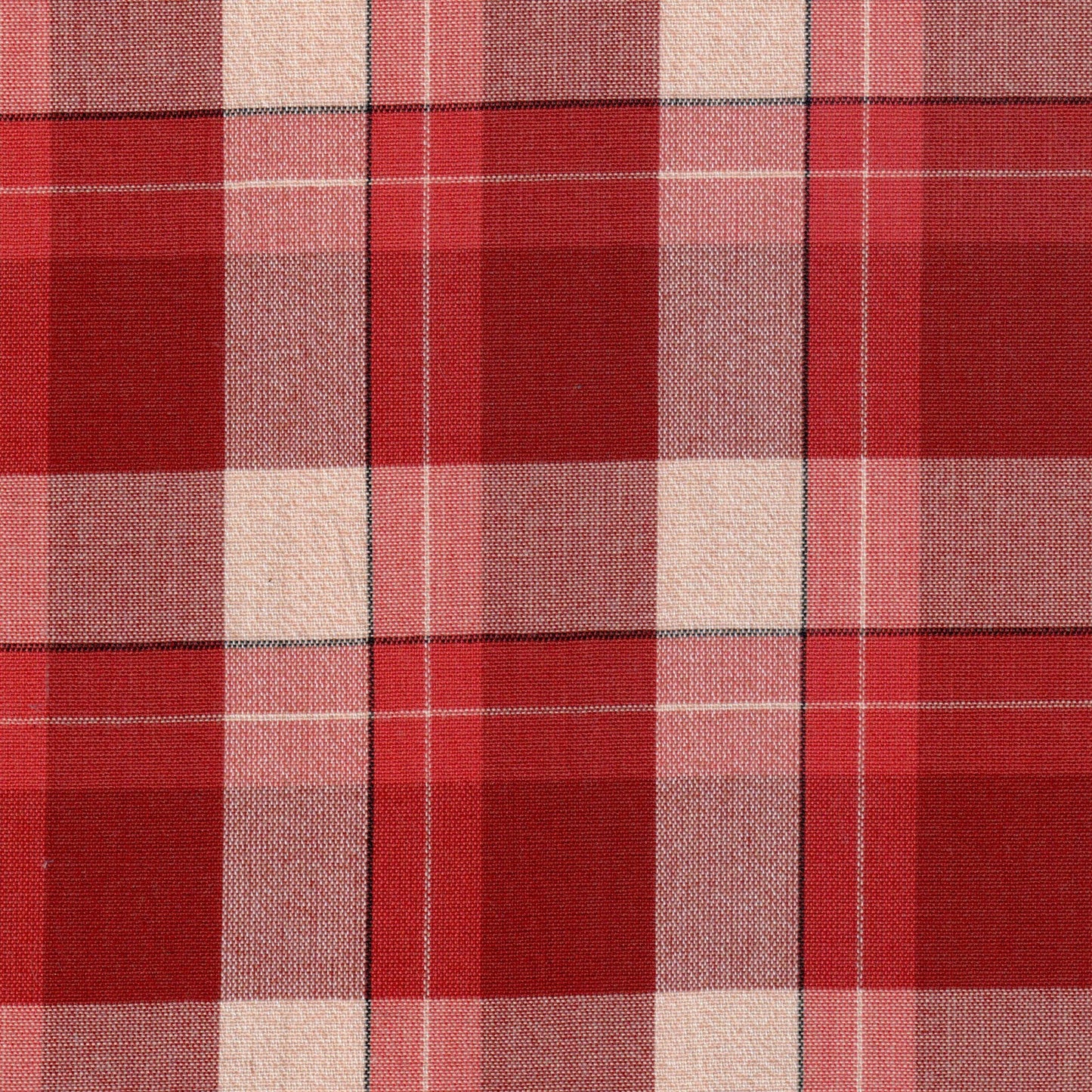 Tela Dacron 13014036 jaspeado SchoolLine: tela roja a cuadros beige, ideal para uniformes escolares e institucionales.