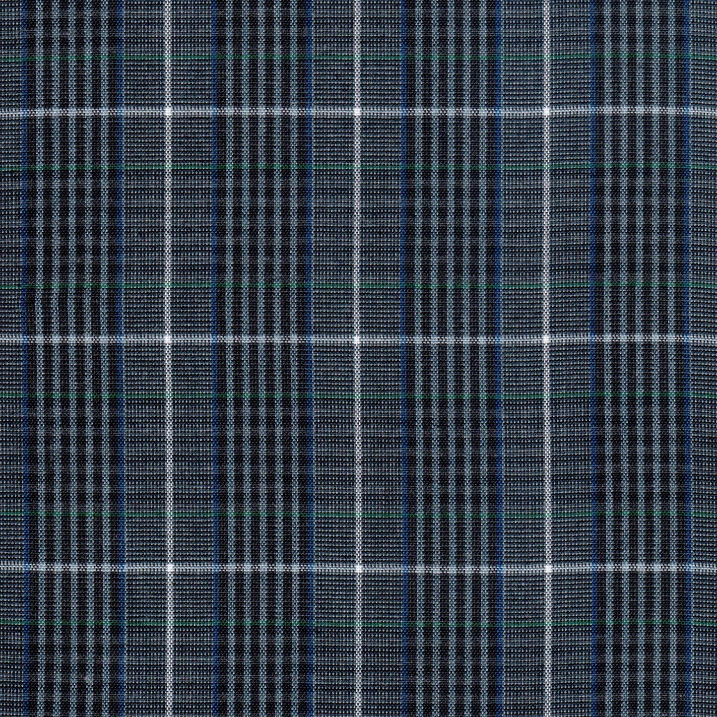 Tela SchoolLine Dacron jaspeado en azul marino y gris con diseño a cuadros, ideal para uniformes escolares e institucionales.