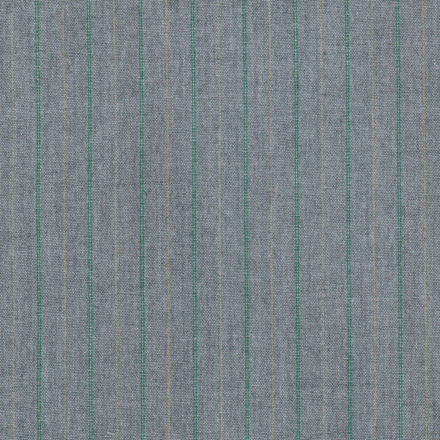 Tela 13018013 jaspeada gris azulado con rayas verticales verde y amarillo; ideal para uniformes escolares, SchoolLine.