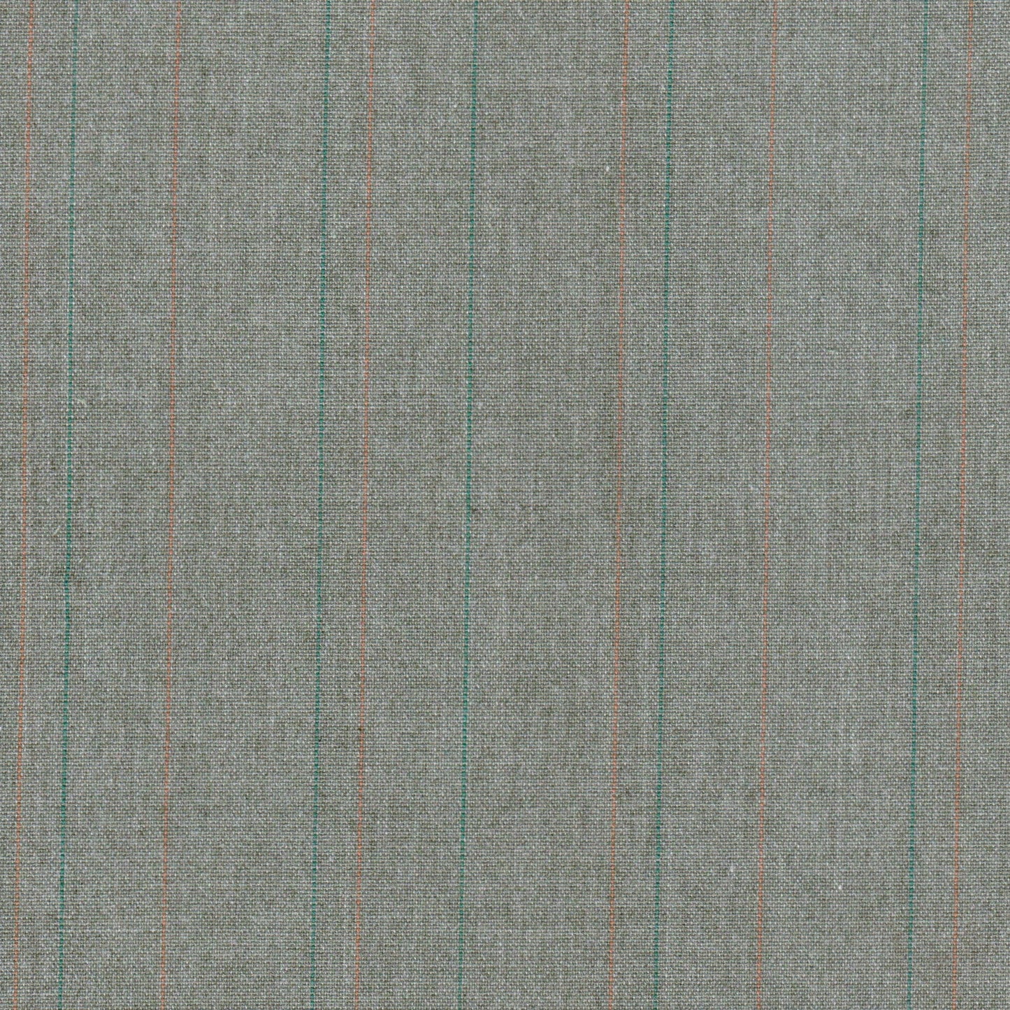 Tela SchoolLine para uniformes escolares e institucionales; tejido jaspeado gris con líneas verdes y naranjas.