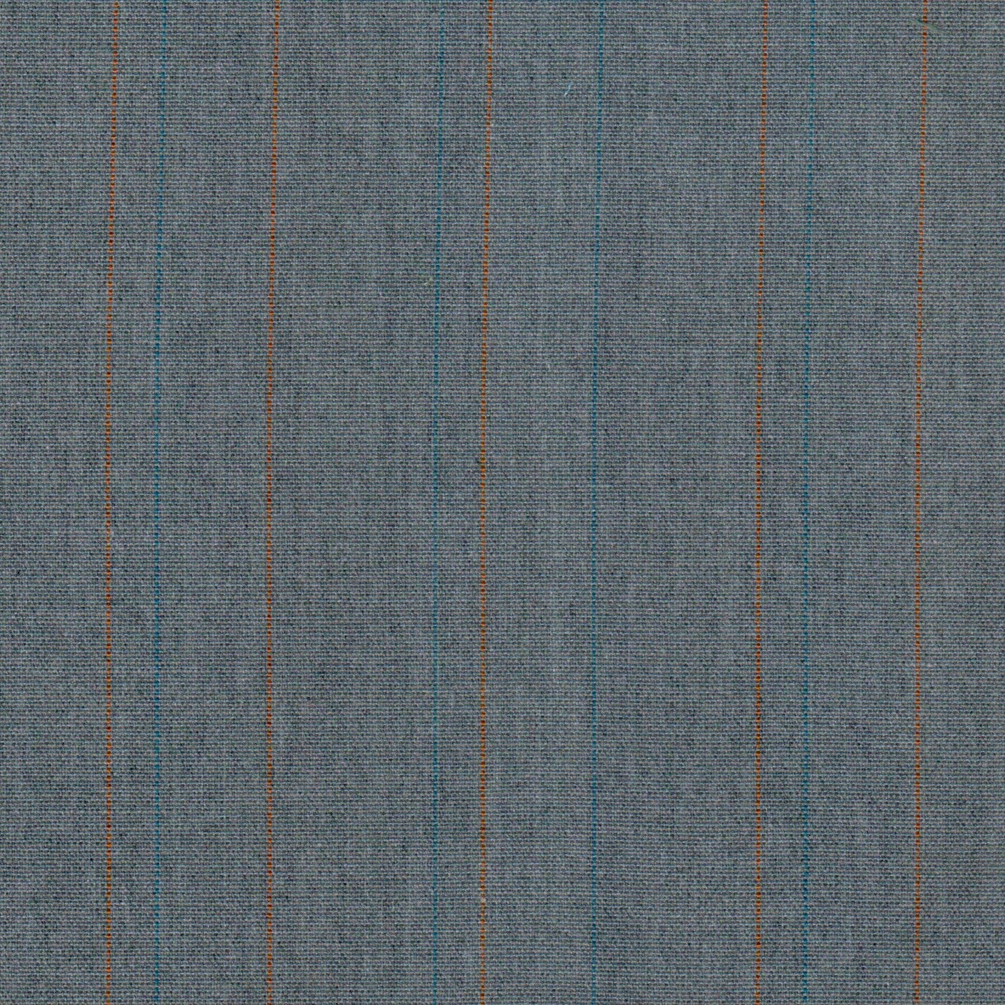 Tela jaspeada gris azulado con líneas azules y naranjas; ideal para uniformes escolares e institucionales, SchoolLine.