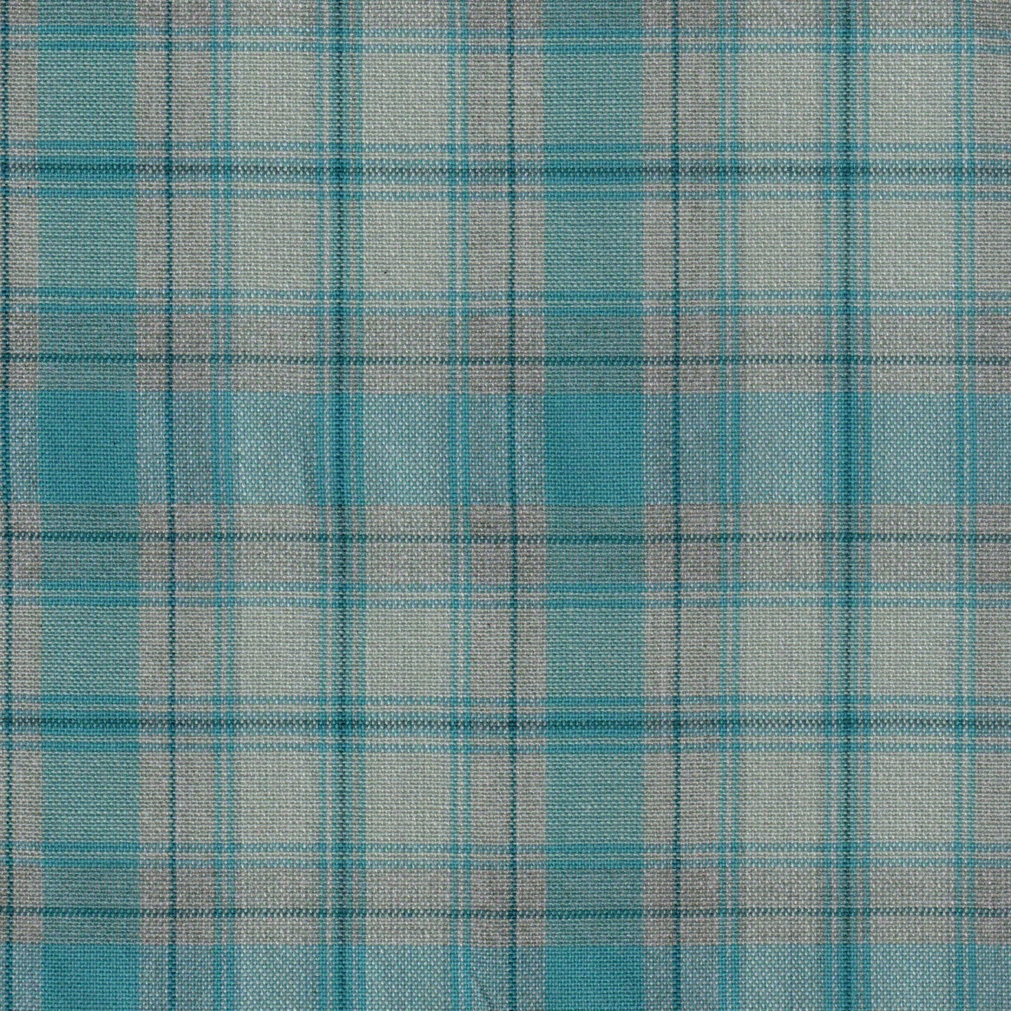 Tela jaspeada turquesa y gris en plaid, tela textil para uniformes escolares; SchoolLine