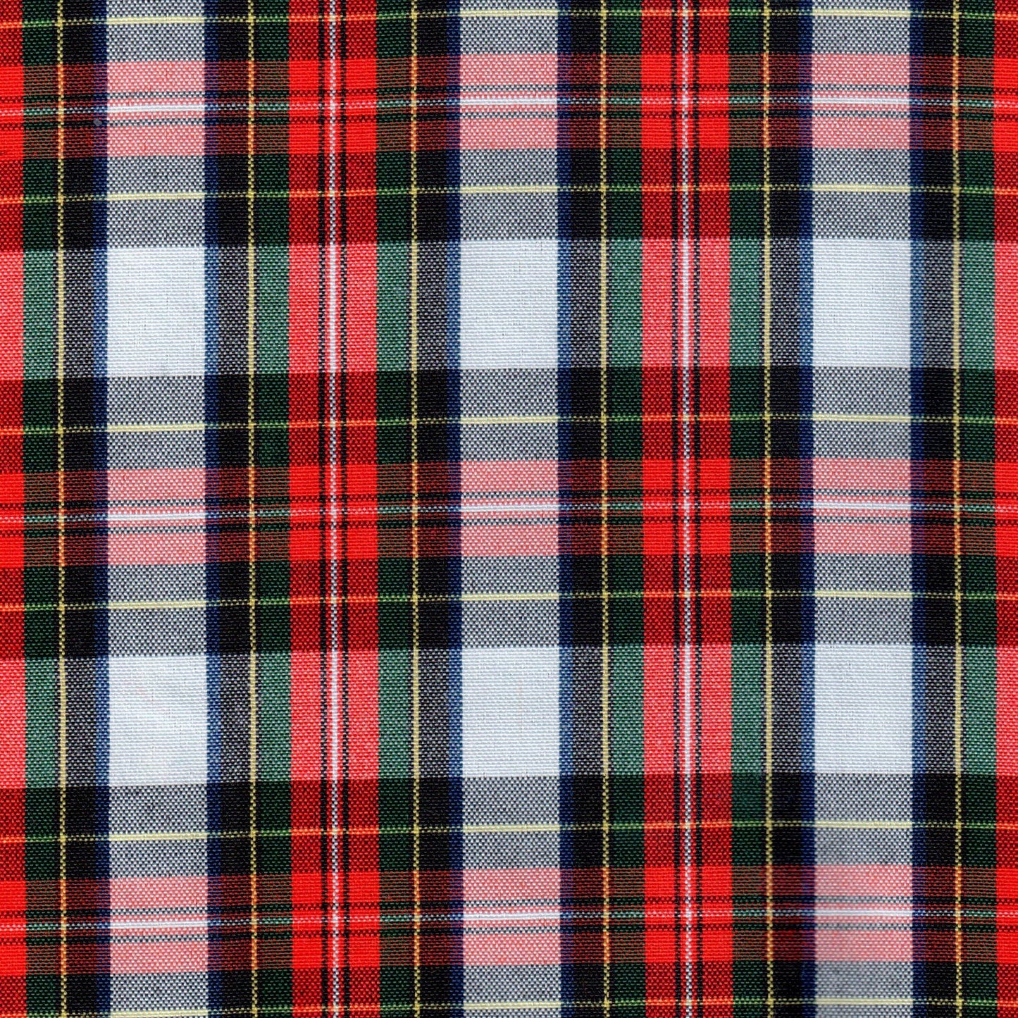 Tela Jacquard tafetán SchoolLine para uniformes escolares e institucionales; diseño a cuadros en rojo, verde, azul y blanco