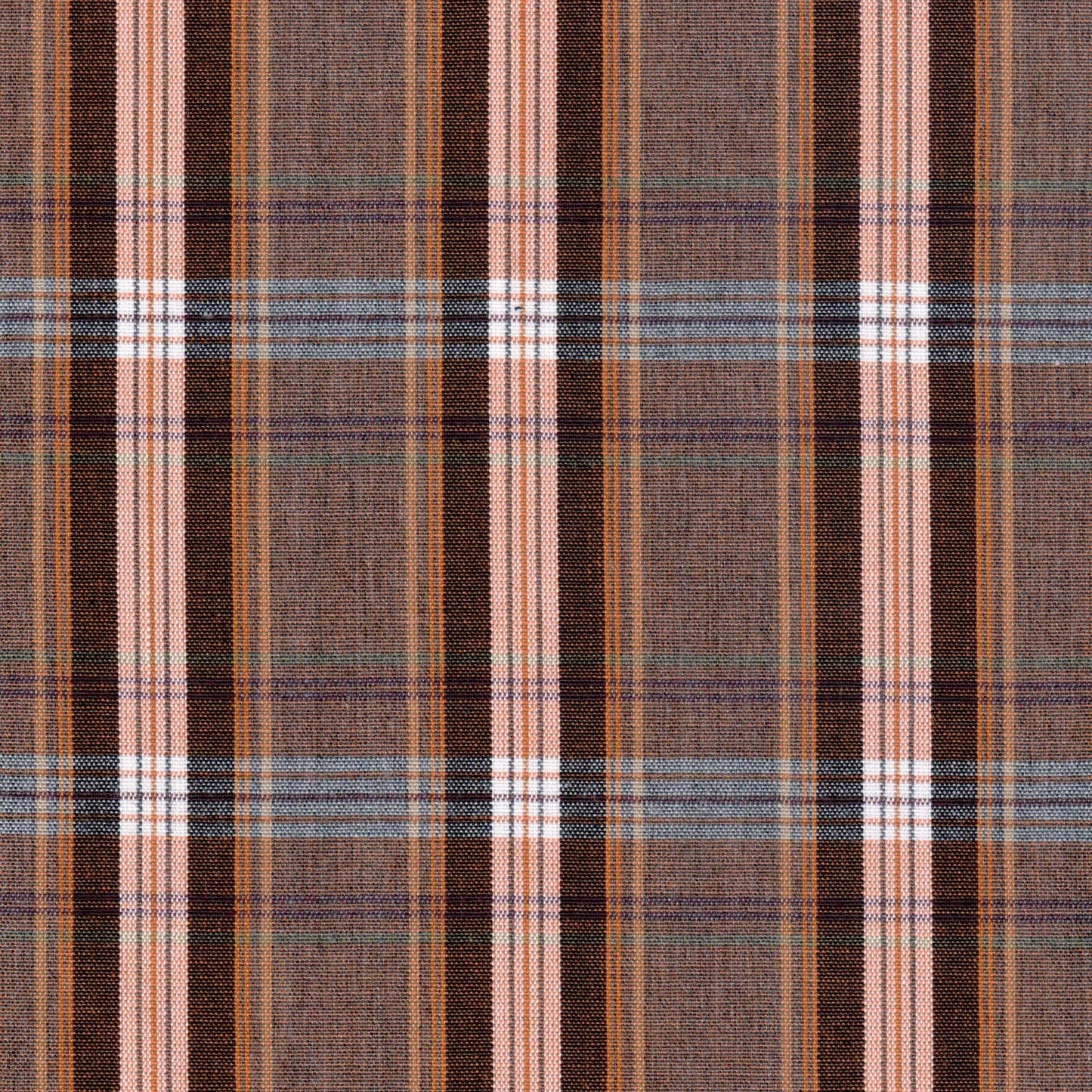 Tela SchoolLine 13034005 jacquard jaspeada en marrón, beige y azul con rayas plaid; perfecta para uniformes escolares.