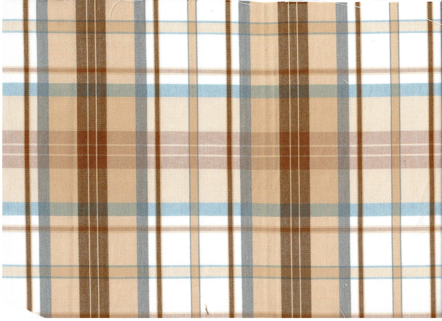 Tela jacquard jaspeada poly kent en beige con cuadros marrón y azul; ideal para uniformes escolares e institucionales – SchoolLine