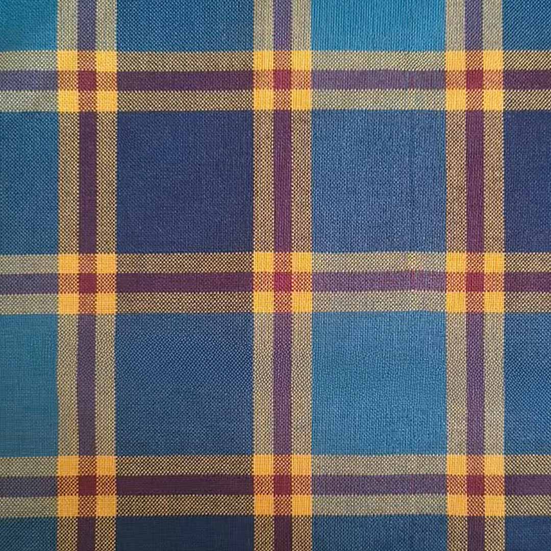 tela de uniforme escolar en tonos azul y verde para falda y pantalon