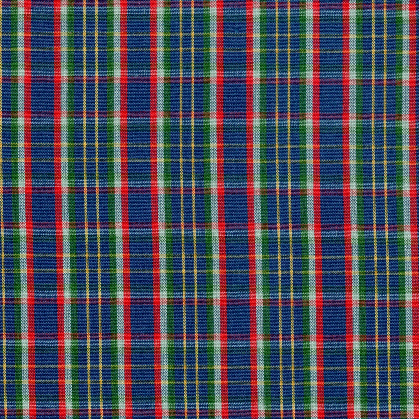 Tela para uniforme en color azul con lineas verdes blancas y rojas pefecta para uniformes escolares o institucionales