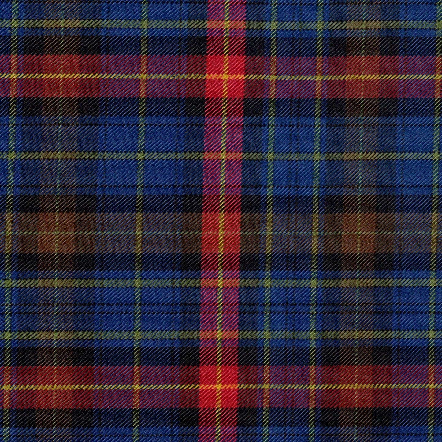 Tela diagonal jacquard polyne azul con cuadros rojos y verdes; ideal para uniformes escolares e institucionales SchoolLine