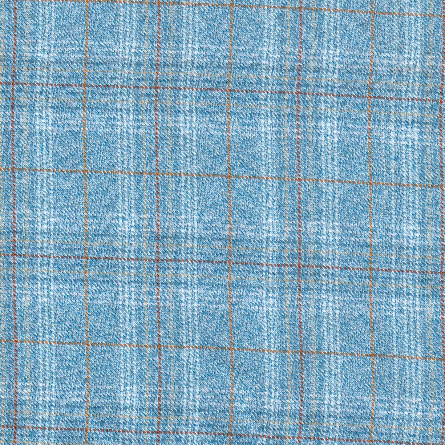 Tela jacquard moline azul con cuadros naranja, ideal para uniformes escolares e institucionales, de SchoolLine