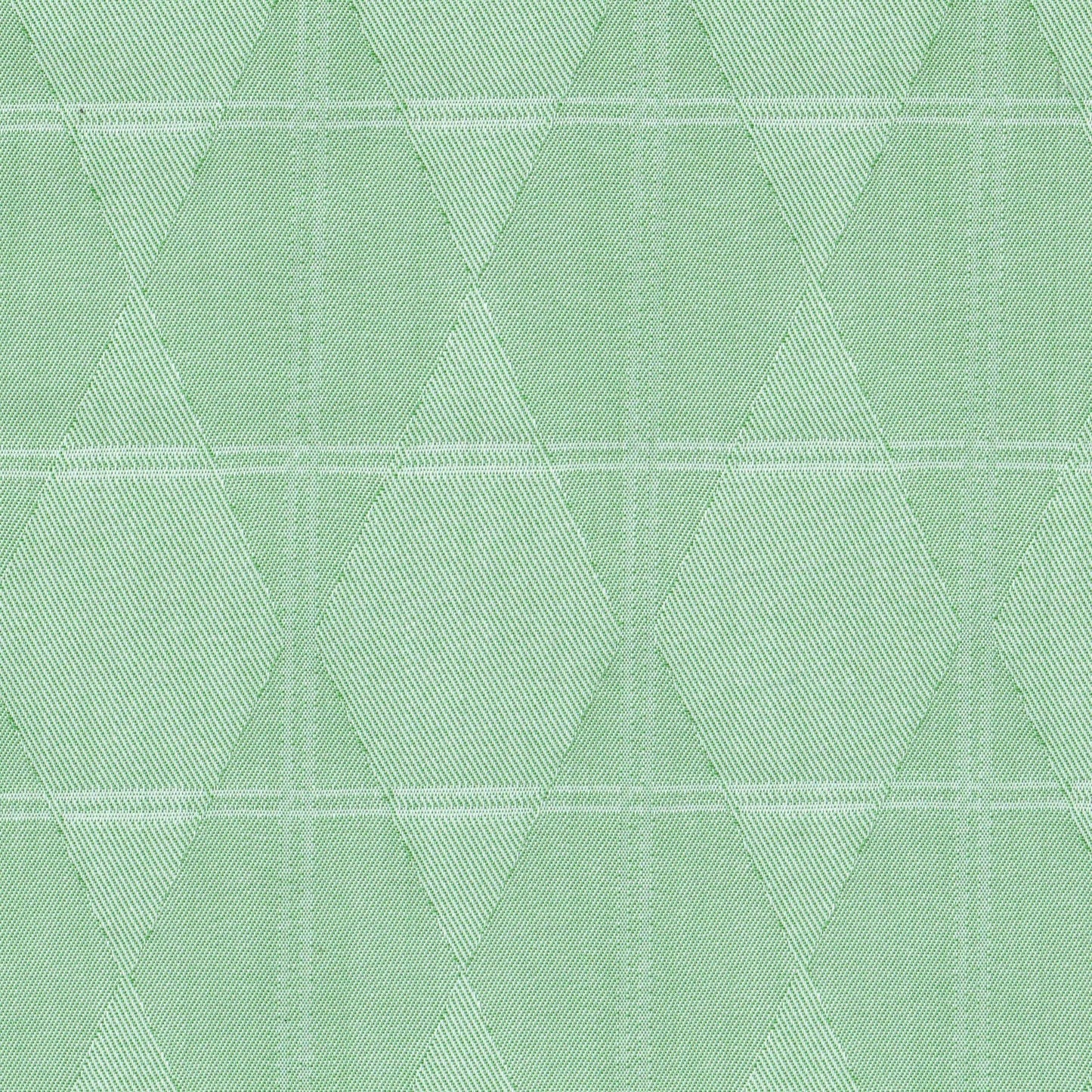Tela verde claro con patrón geométrico de rombos; poliéster SchoolLine para uniformes escolares e institucionales.