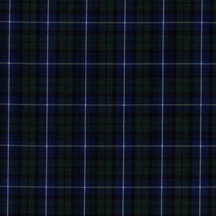 Tela escocesa de poliéster SchoolLine en azul marino y negro a cuadros, usada en uniformes escolares e institucionales
