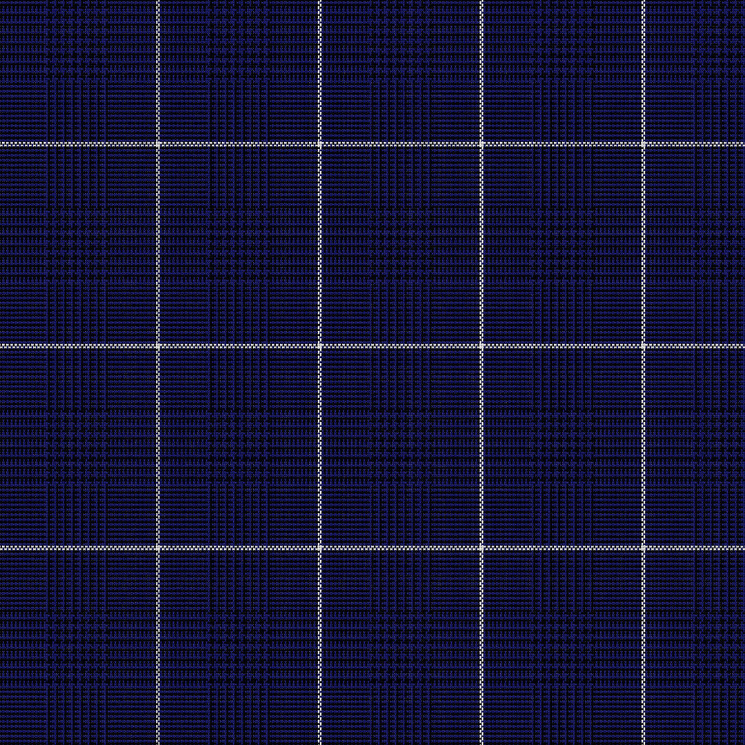 Tela escocesa de poliéster SchoolLine, tartán azul marino con cuadros blancos, ideal para uniformes escolares e institucionales