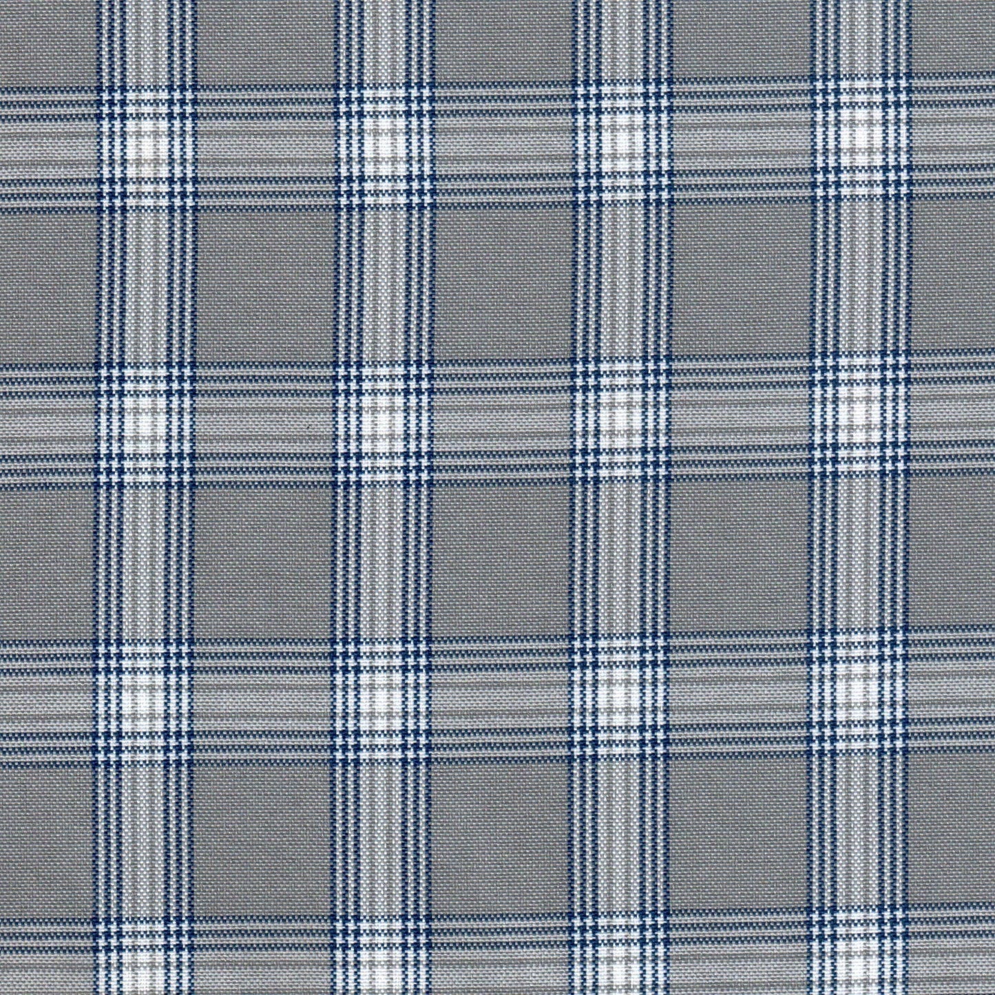 Tela escocesa de poliéster SchoolLine, azul marino y blanco a cuadros, ideal para uniformes escolares.