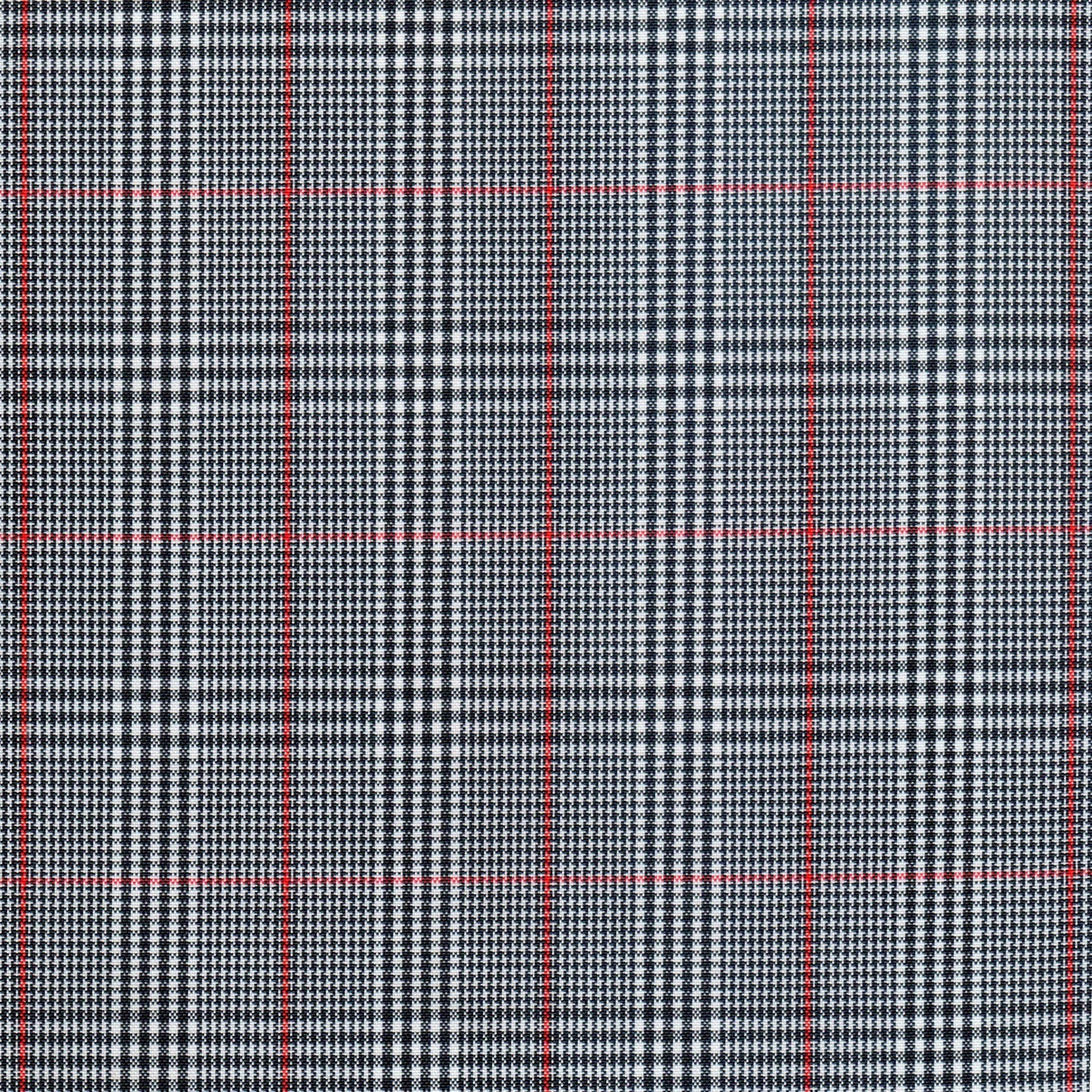 Tela escocesa de poliéster para uniformes en negro con cuadros negro/blanco y líneas rojas, de SchoolLine