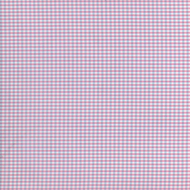 Tela escocesa de poliéster SchoolLine en cuadros rosa y azul, ideal para uniformes escolares.