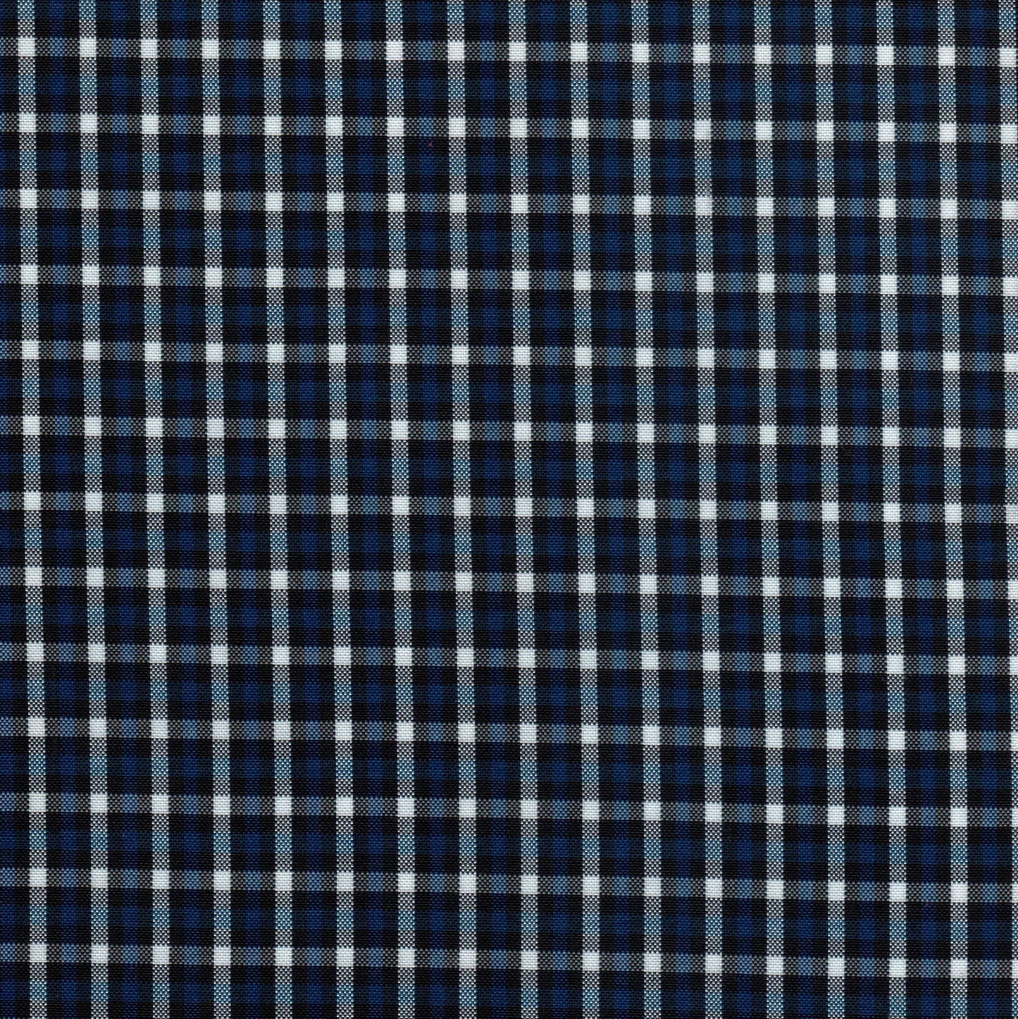 Tela escocesa de poliéster azul marino y blanco, diseño tartán; ideal para uniformes escolares e institucionales, SchoolLine.