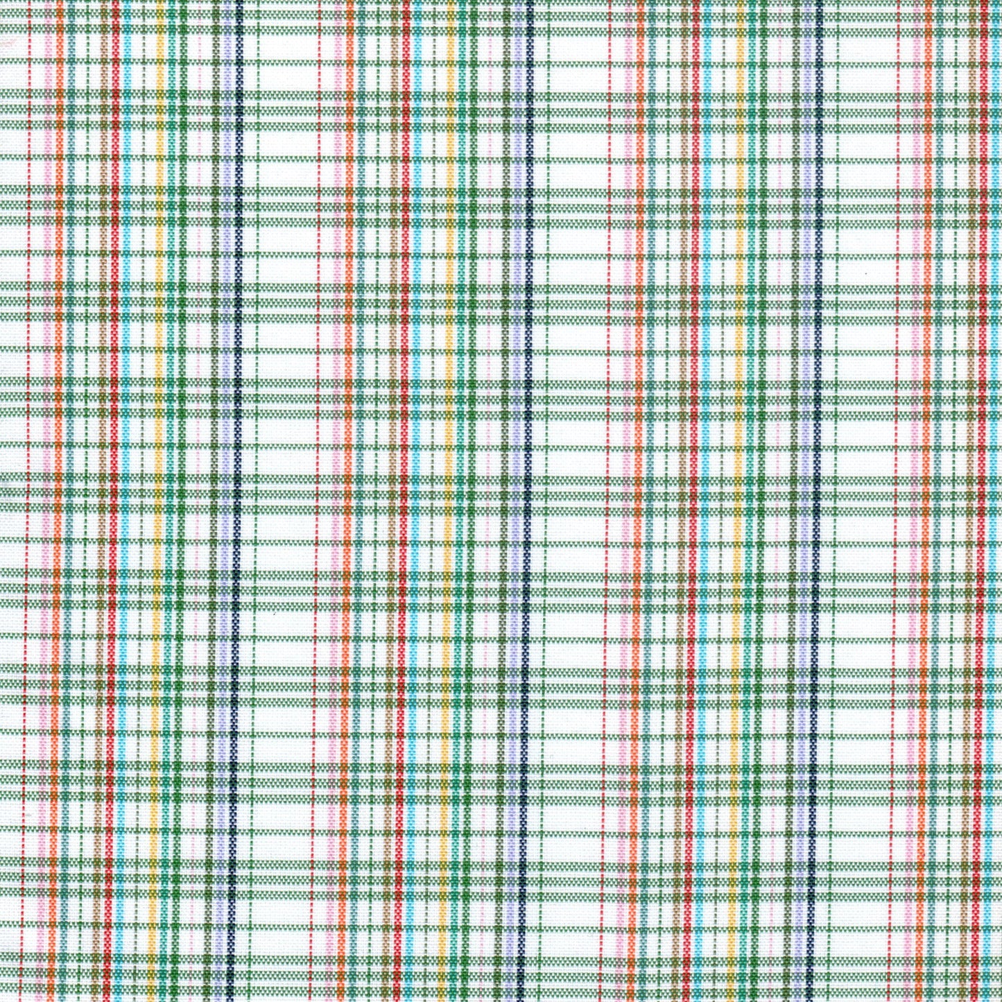 Tela escocesa de poliéster SchoolLine, verde, rojo y azul, textil para uniformes escolares e institucionales.