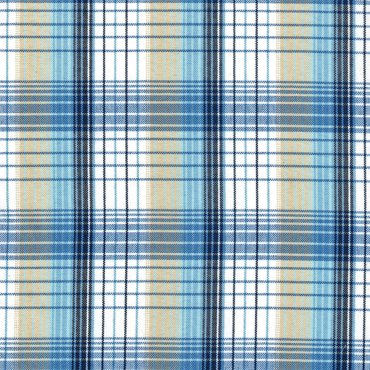 Tela escocesa de poliéster SchoolLine en azul y beige con cuadros, ideal para uniformes escolares e institucionales.