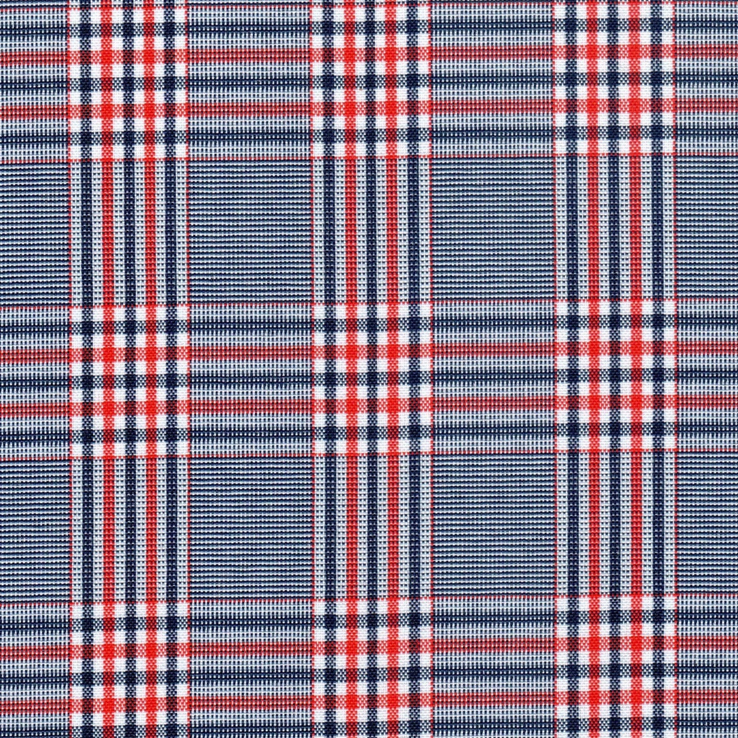 Tela escocesa de poliéster azul, blanco y rojo con cuadros, ideal para uniformes escolares e institucionales – SchoolLine