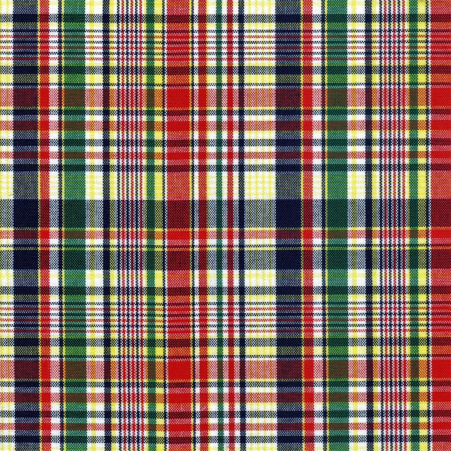 Tela escocesa de poliéster SchoolLine, tartán multicolor (rojo, verde, amarillo, azul) para uniformes escolares.