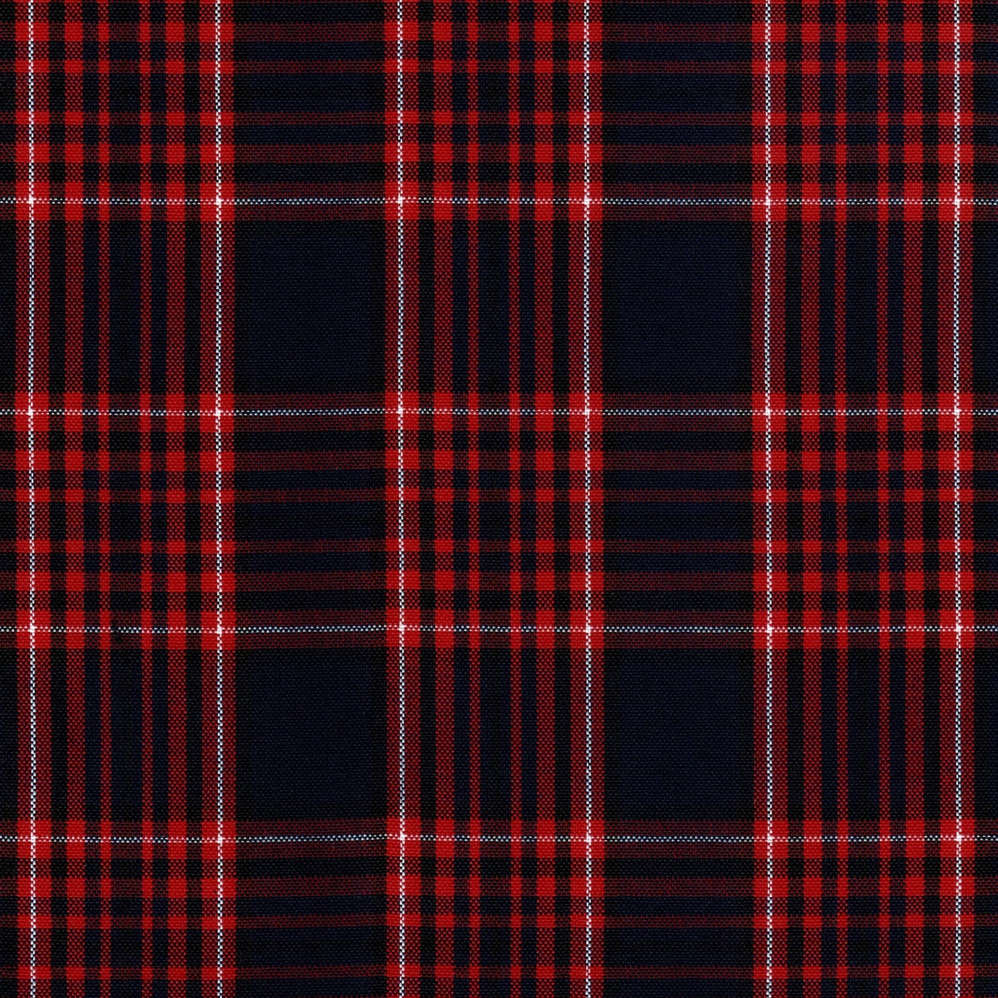 Tela escocesa de poliéster SchoolLine en tartán rojo y azul, ideal para uniformes escolares e institucionales.