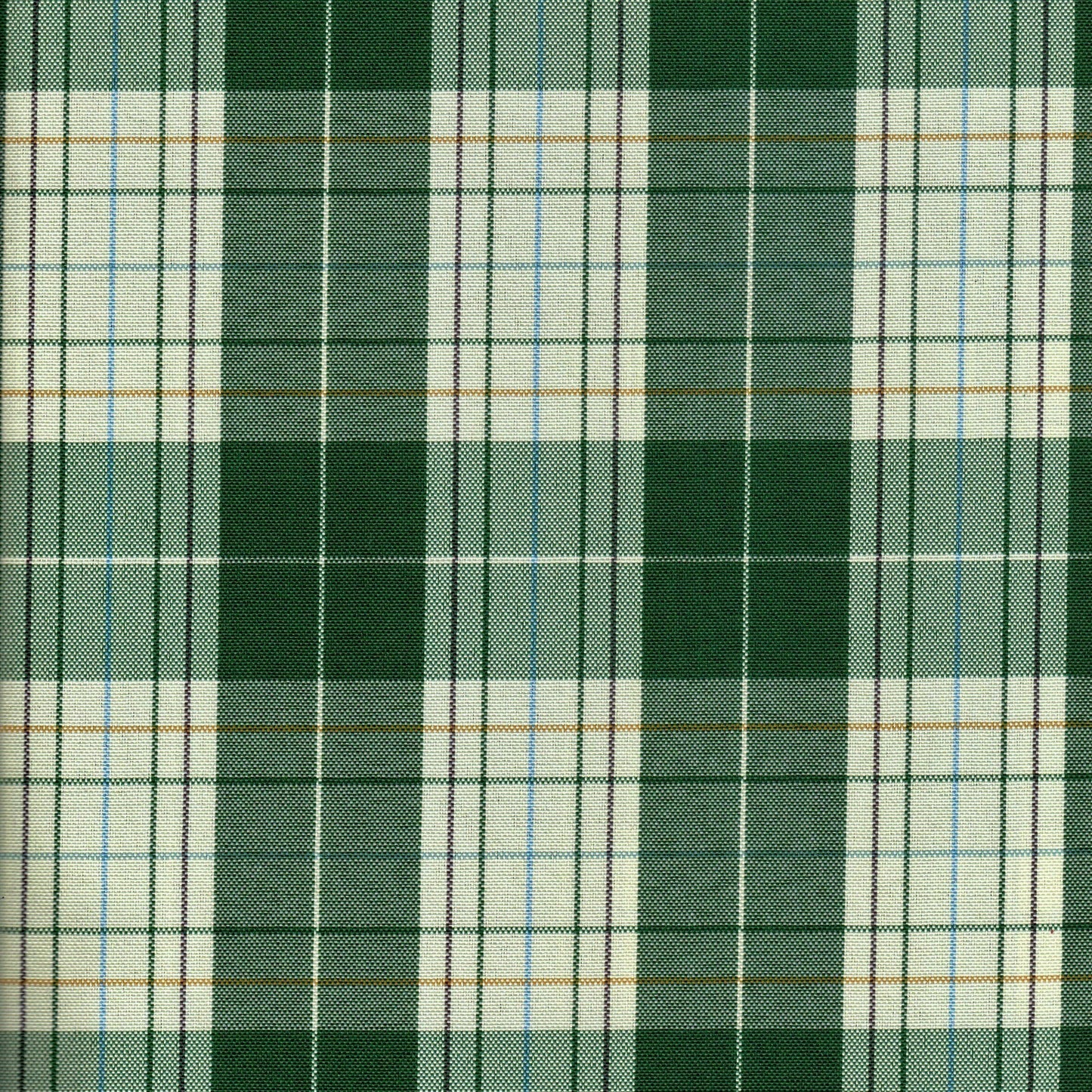 Tela escocesa de poliéster verde, blanco y azul con cuadros, ideal para uniformes escolares e institucionales SchoolLine