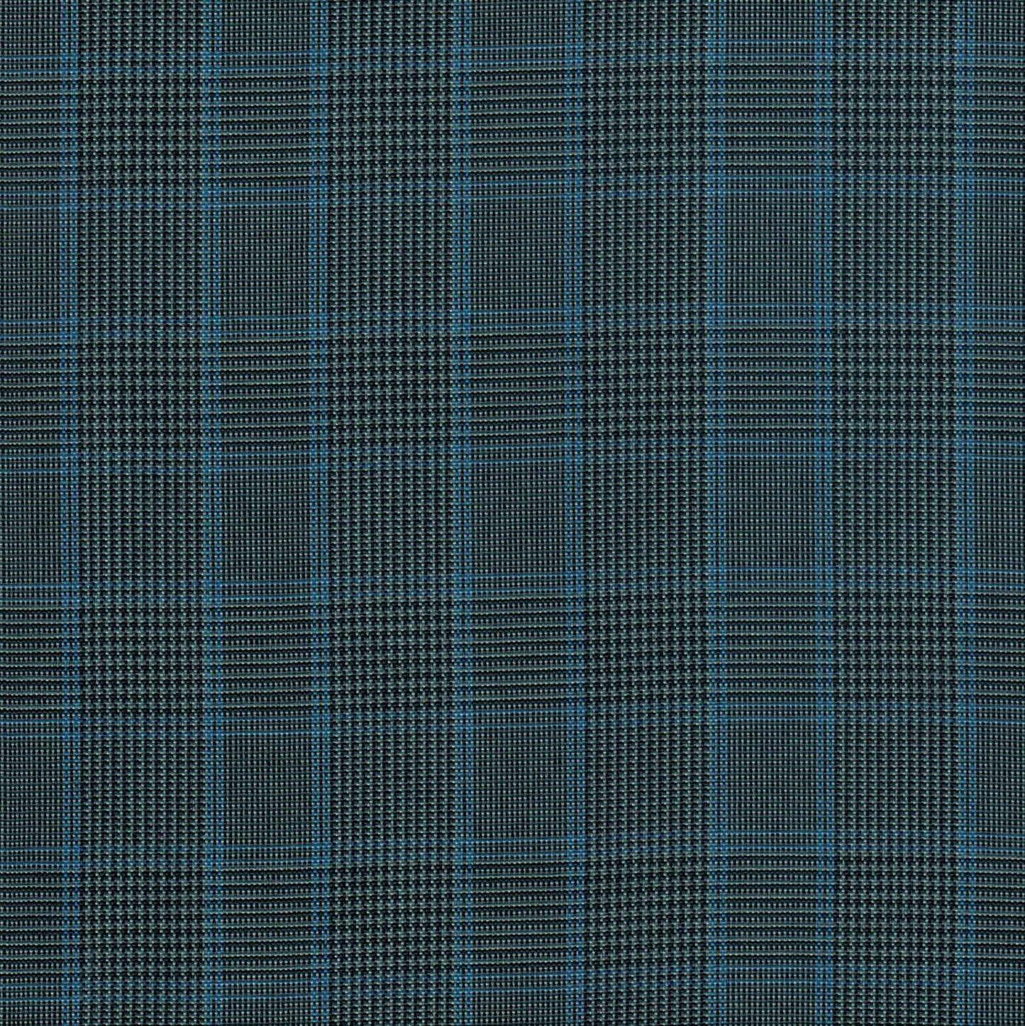 Tela escocesa de poliéster azul con cuadros grises; ideal para uniformes escolares e institucionales SchoolLine.