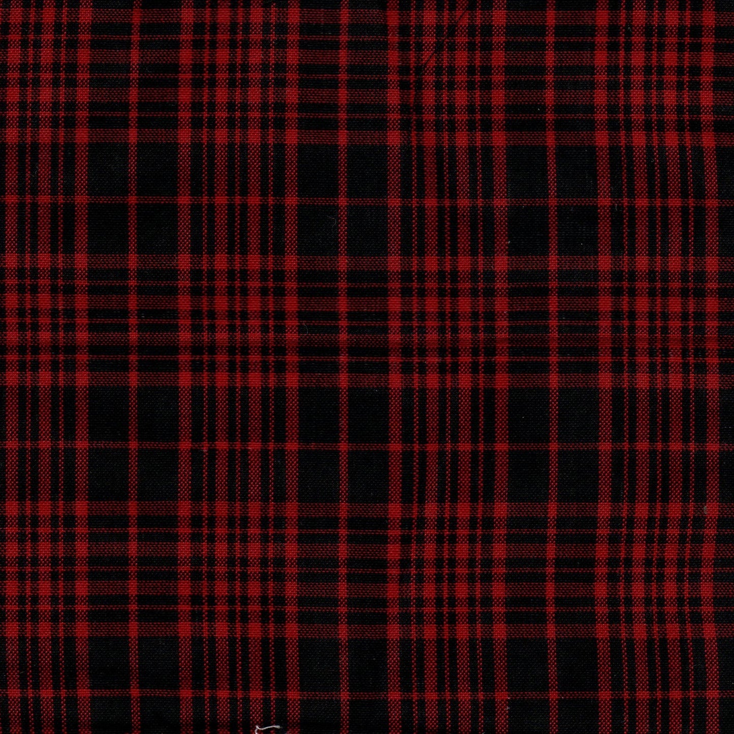 Tela escocesa de poliéster SchoolLine en rojo y negro, tartán para uniformes escolares.