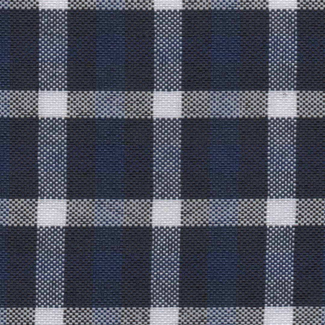 tela de uniforme en diseño tartan en colores azul, blanco y negro para pantalones y faldas escolares