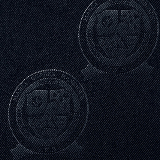 Tela unicolor uniforme institucional marca de agua embossing azul oscuro