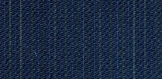 Tela para uniformes escolares en color azul con lineas azul claro y verde