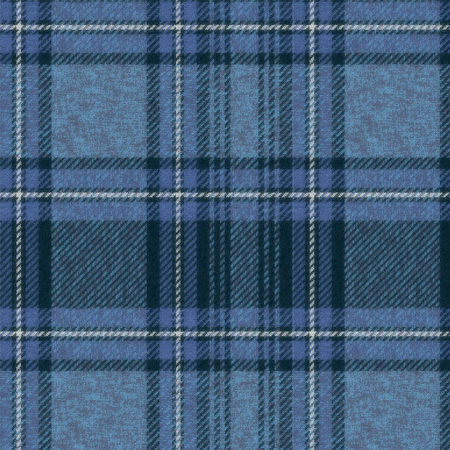 Tela escocesa en tonos azules con lineas blancas para uniformes escolares