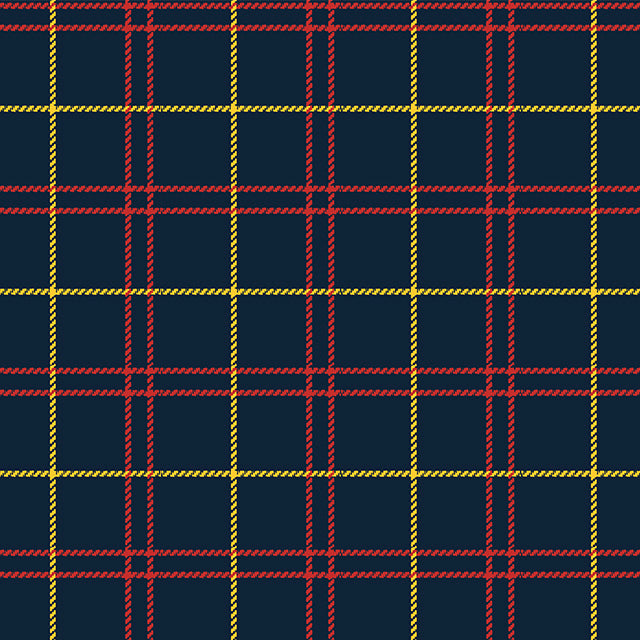 Tela en color azul con lineas rojas y amarillas para uniforme