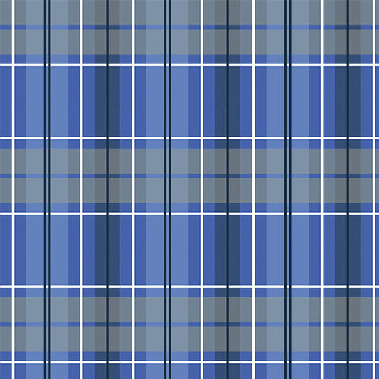 Tela Twill estampada de cuadros azules para uniformes escolares e institucionales, SchoolLine