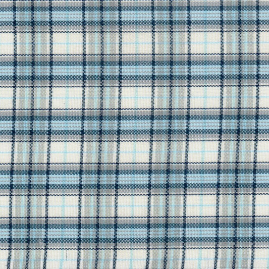 Tela de uniforme Acrílico escocés azul de SchoolLine; cuadros plaid, ideal para uniformes escolares e institucionales.