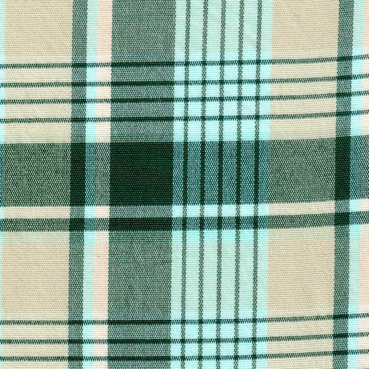 Tela para uniforme acrílico escocés de SchoolLine, diseño tartán verde/beige con azul (03005006)