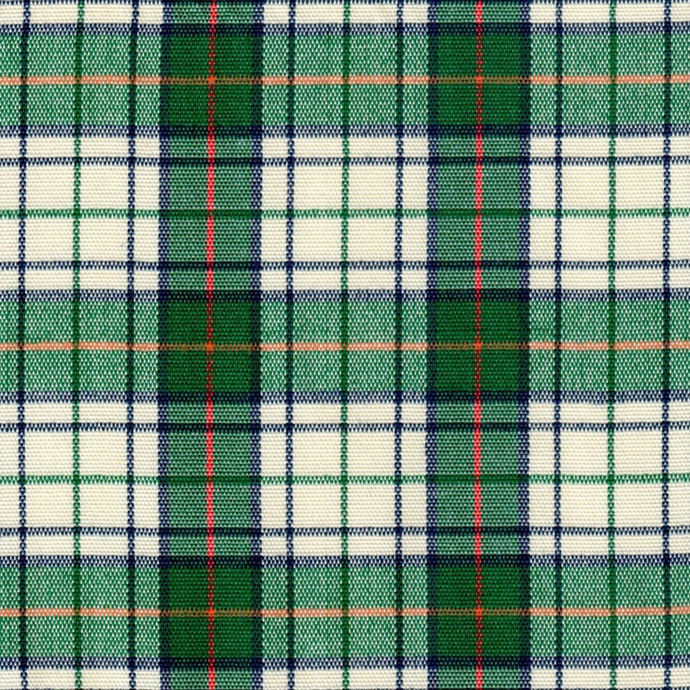 Tela para uniforme acrílico escocés especial en verde, azul y blanco con líneas rojas; uso escolar e institucional SchoolLine