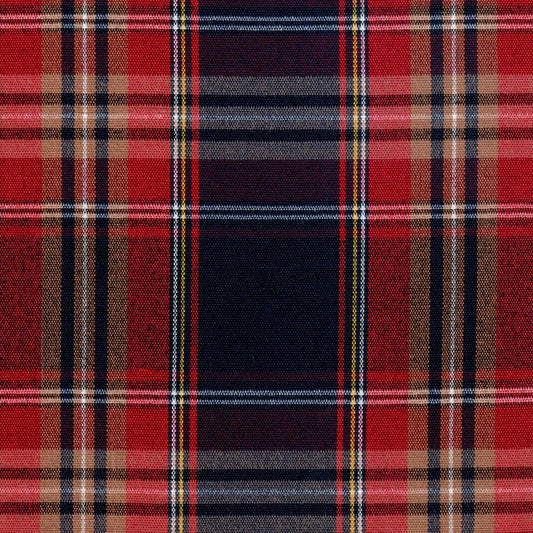 Tela acrílico escocés SchoolLine rojo y azul, cuadros clásicos; ideal para uniformes escolares e institucionales.