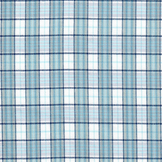 Tela para uniforme acrílica escocés azul; tartán azul y blanco, ideal para uniformes escolares e institucionales, SchoolLine