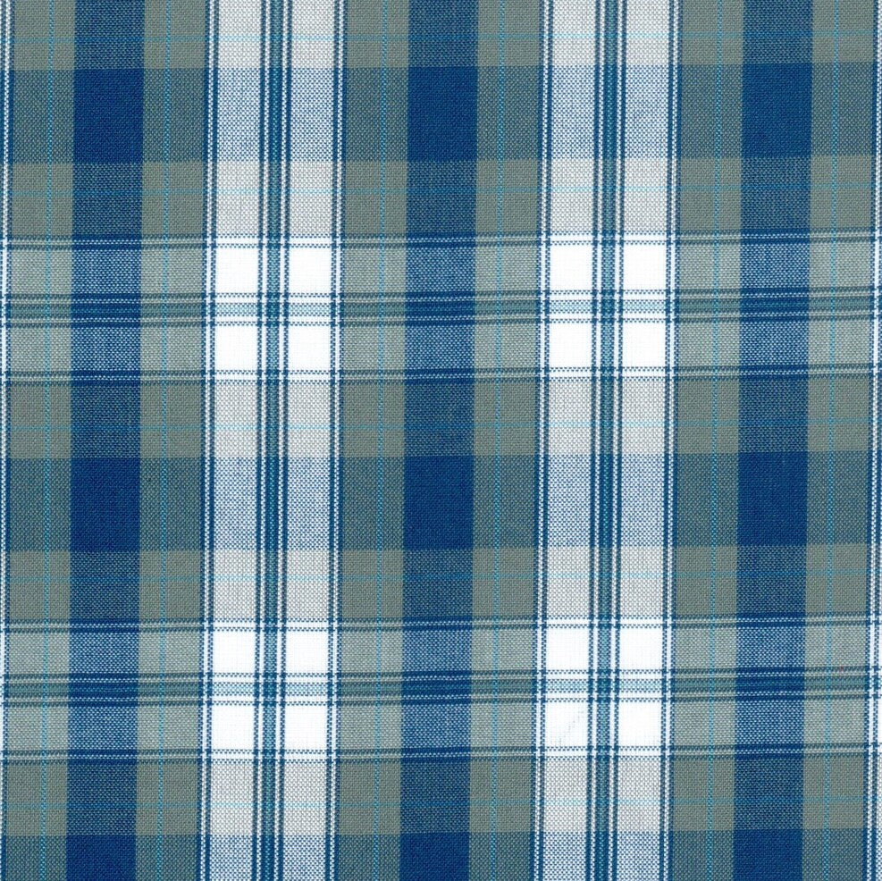 Tela polidacron escocés azul, verde y blanco de SchoolLine, ideal para uniformes escolares e institucionales.