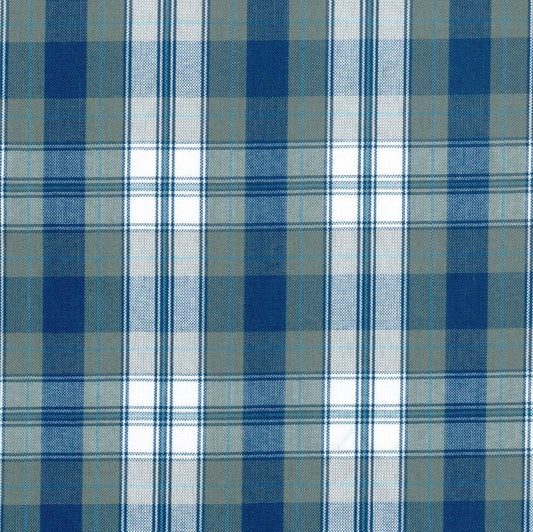 Tela polidacron escocés azul, verde y blanco de SchoolLine, ideal para uniformes escolares e institucionales.