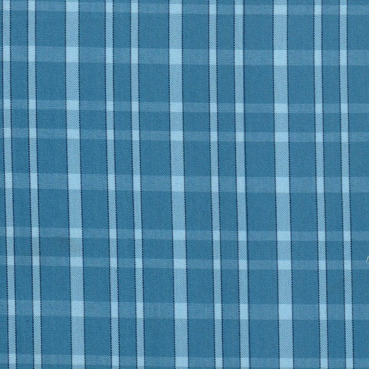 Tela escocés azul con cuadros, polidacron, para uniformes escolares e institucionales (SchoolLine).
