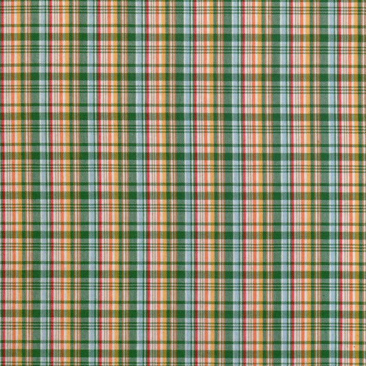 Tela para uniforme SchoolLine polidacron escocés, cuadros verde/naranja/amarillo, ideal para uniformes escolares.