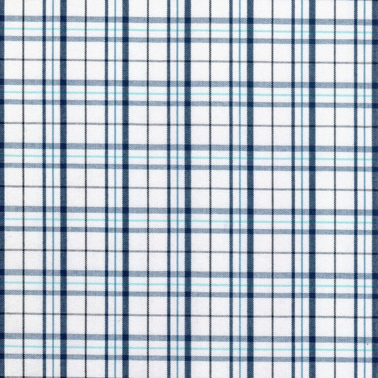 Tela para uniforme polidacron escocés azul marino y blanco con diseño tartán, ideal para uniformes escolares SchoolLine