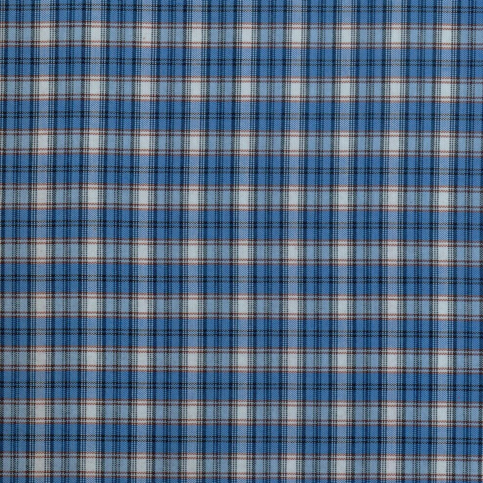 Tela de polidacron escocés azul con cuadros, SchoolLine; ideal para uniformes escolares e institucionales